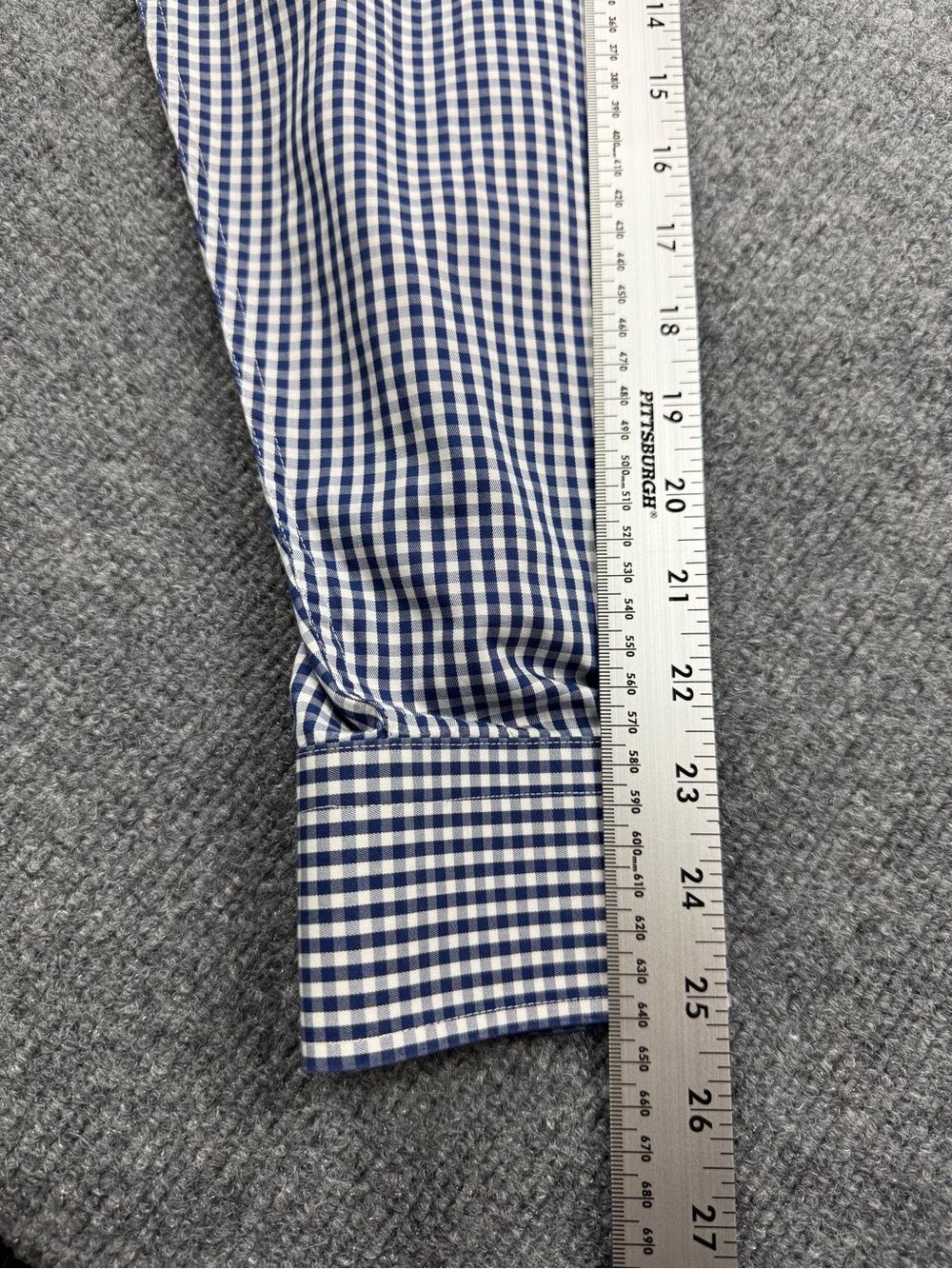 Peter Millar Crown Soft Navy and White Gingham Button-Down Shirt, Size XL - Picture 11 of 11